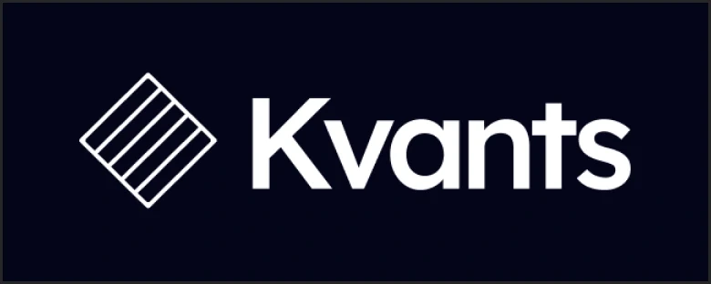 The Kvants logo, white on the app’s night blue.