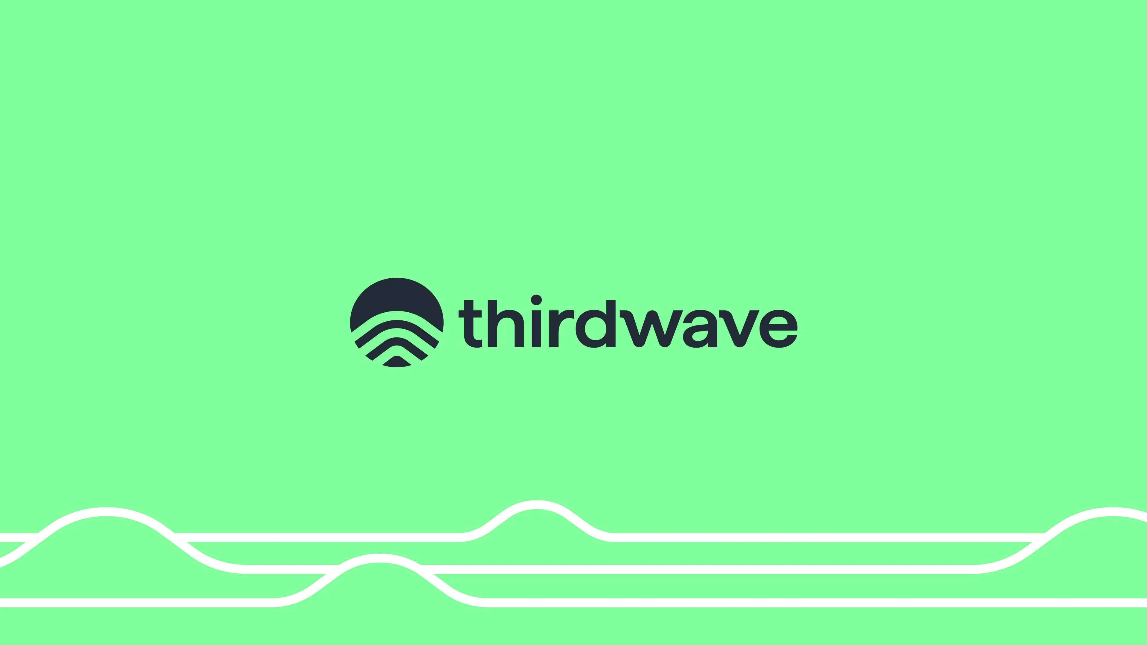 The Thirdwave logo on bright green, with white wave lines along the bottom.